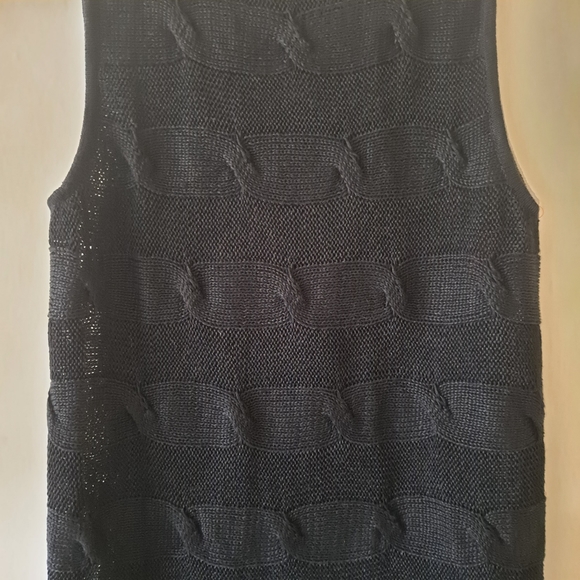 Talbots Linen Cable Knit Boat Neck Sleeveless Top - Picture 5 of 10